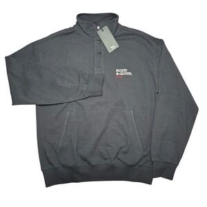 RODD & GUNN Chandler Avenue 1/4 Zip Sweatshirt Men's Medium Onyx Black NEW $148